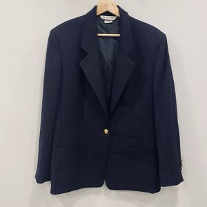 Austin Reed Dark Navy Single-Button Blazer with Gold Button